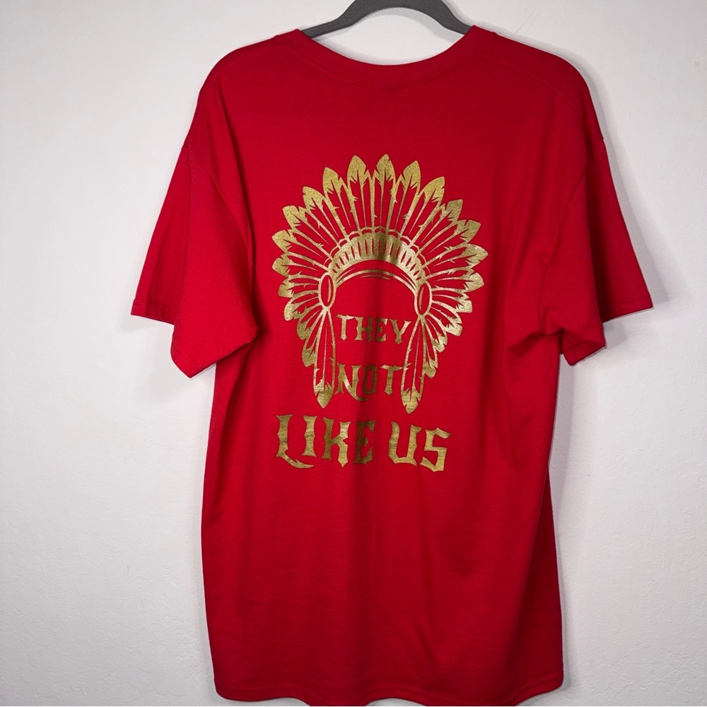 Gildan Red Tee with Gold Graphic